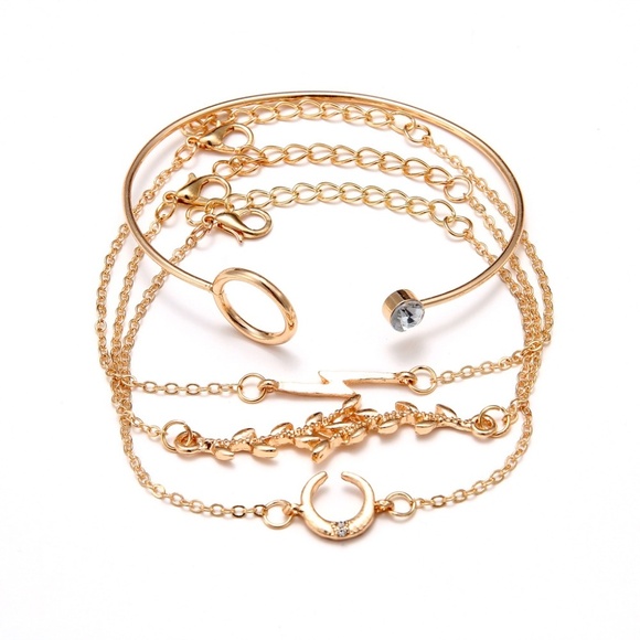 **AIRLIA* 4-Pc Gold Crescent Fashion Bracelet Set - Picture 6 of 7